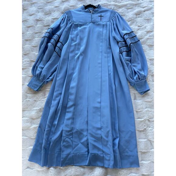 🔥VTG  Murphy Robe Made in USA Priest Clergy Pulpit Choir Blue Robe Zip Front - Picture 3 of 11